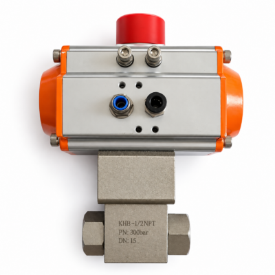 شیر توپی فشار قوی KHB-1/2NPT با اکچواتور پنوماتیکی چینی